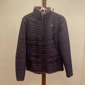 Reversible North Face Jacket, purple and a size medium